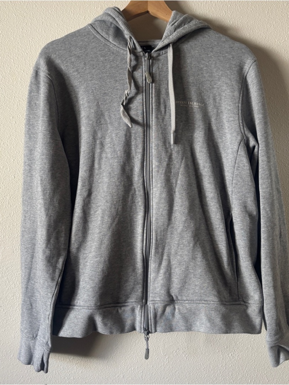 Armani Exchange full zip hoodie heathered gray Size M
